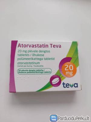 Vaistas Atorvastatin Teva 20 mg