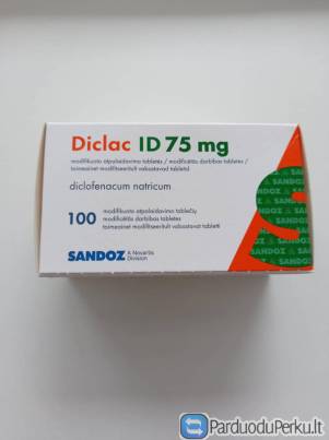 Vaistas Diclac  75 mg 1-dėžutė100 tab Akcija - 2,50 €