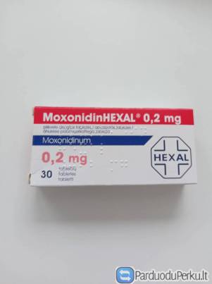 Vaistas Moxonidin 0,2 mg