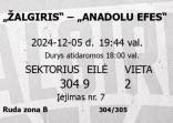 Žalgiris Zalgiris Anadolu Efes bilietai geros vietos gruodžio 5 di